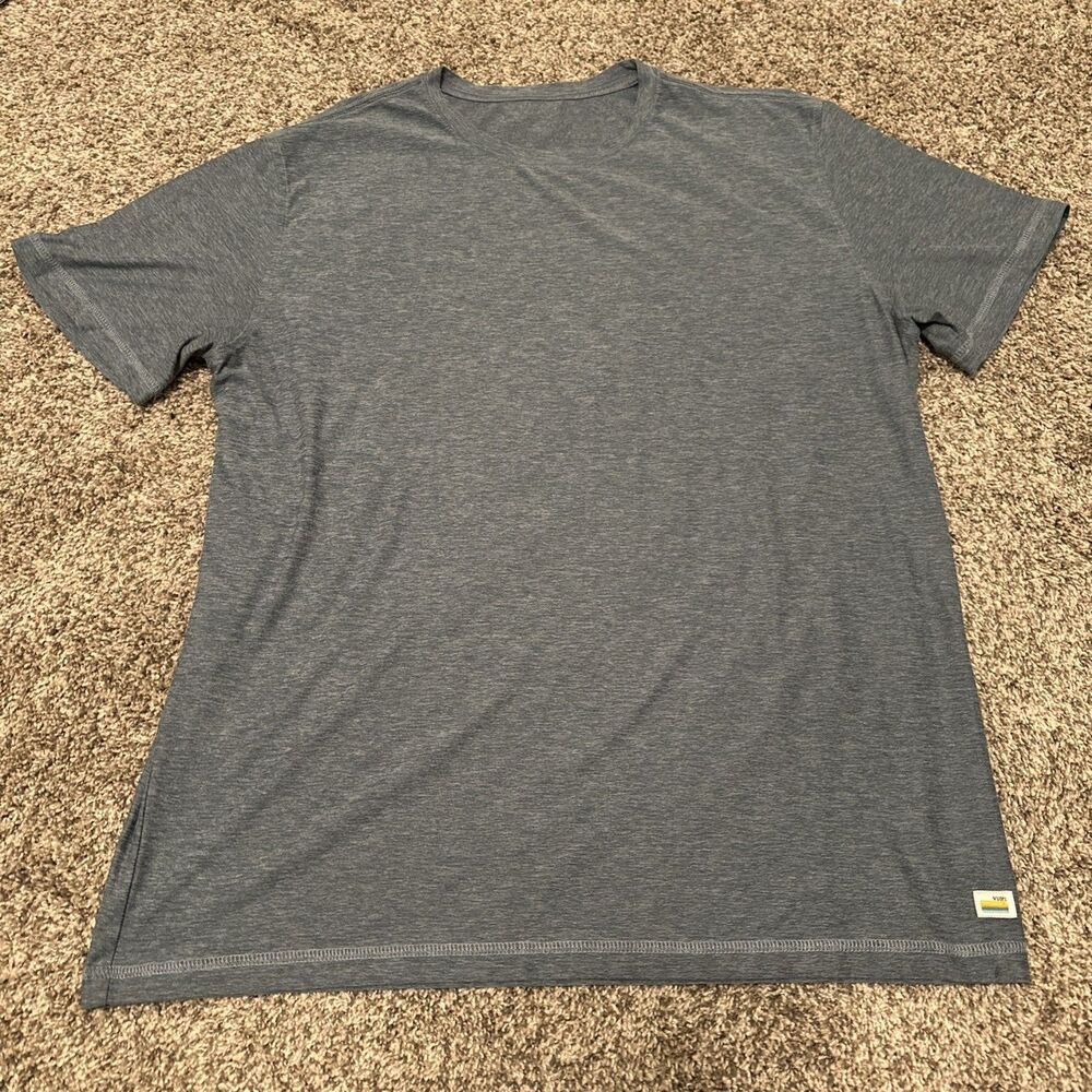Vuori Strato Tech Tee Shirt Men’s Size XL Blue Heather Moisture Wicking V126